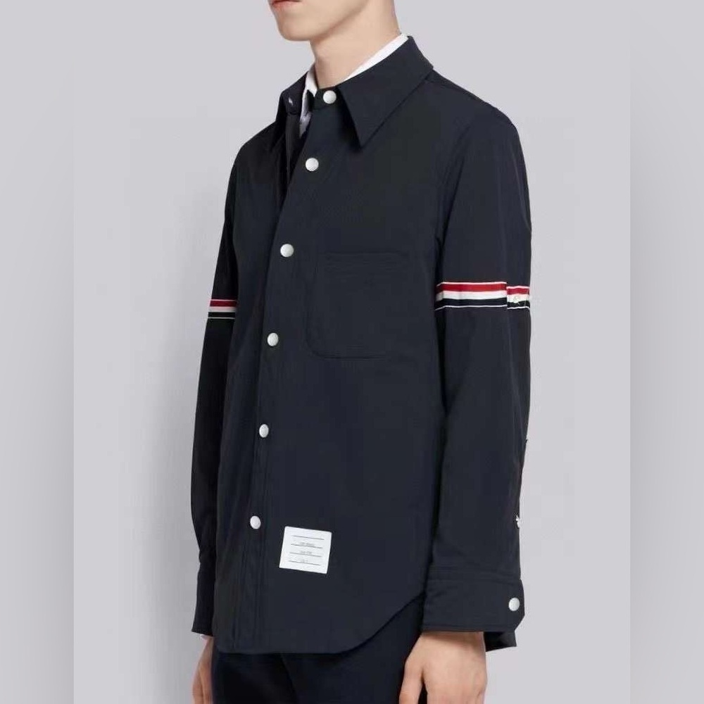 THOM BROWNE Men’s 2022 Fall/Winter Satin Ribbon Armband Shirt Jacket Coat size2